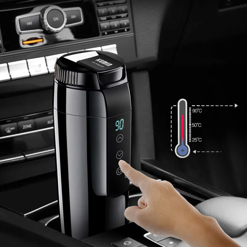 350ml 12V Smart Touch Tazza riscaldante auto Temperatura elettrica regolabile Thermos Isolamento Bollitore acqua Tazza Accessori auto 201109