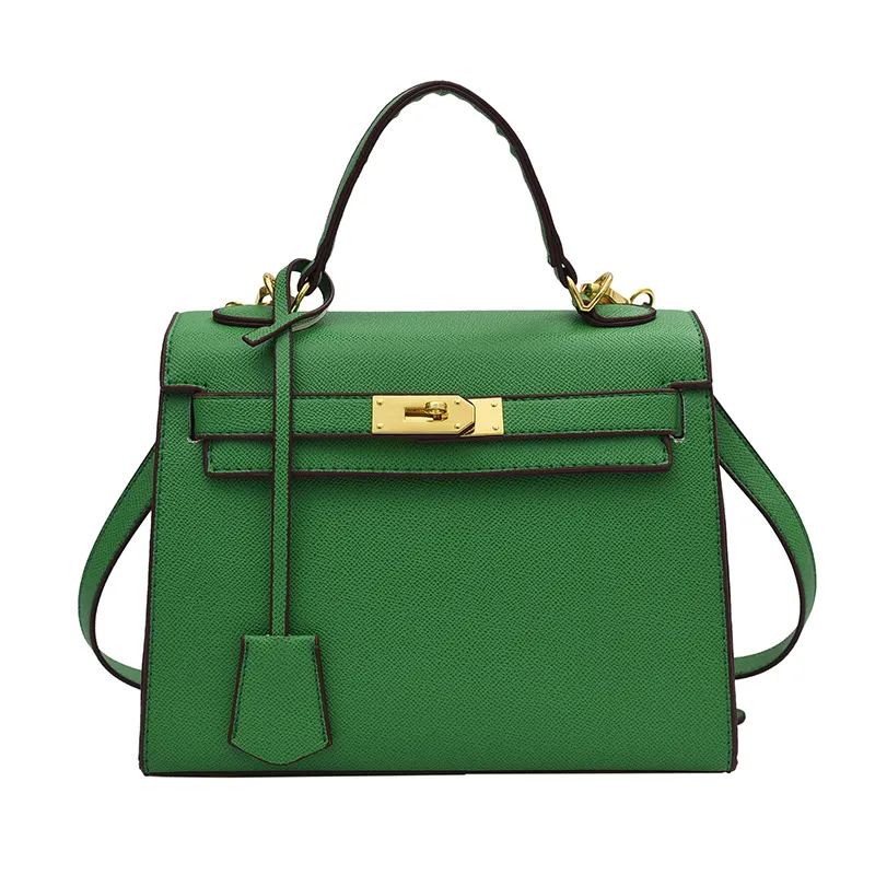 Factory hele vrouwen tas elegante sfeer litchi patroon draagbare schoudertassen groene mode schouders handtassen joker leaThe341Q
