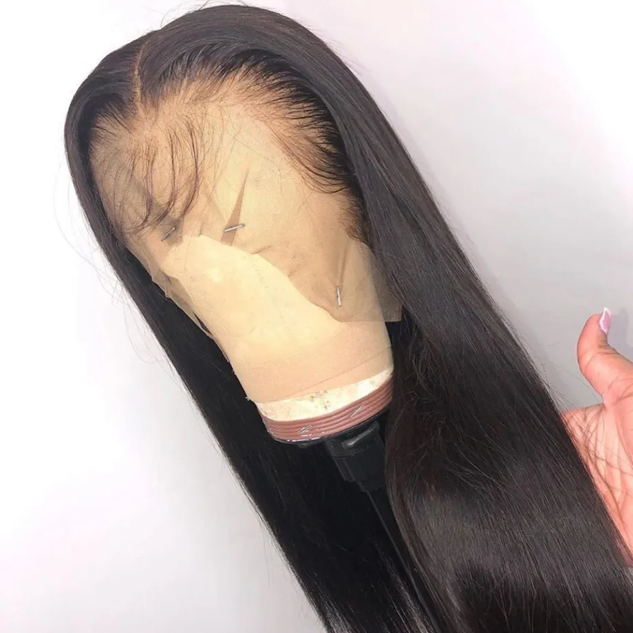150 Density 360 HD Lace Front Human Hair Wigs for Black Women Brazilian Straight Swiss Remy Baby Hair Wigs PreStretched Natural H1486075