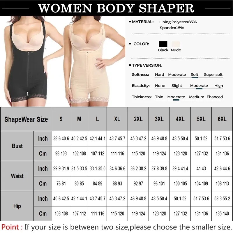 Fajas Reductoras Plus Size S-6XL Magic Full Body Shaper Bodysuit Slimming Waist Trainer Girdle Thigh Trimmer Weight Loss Corset 20235M