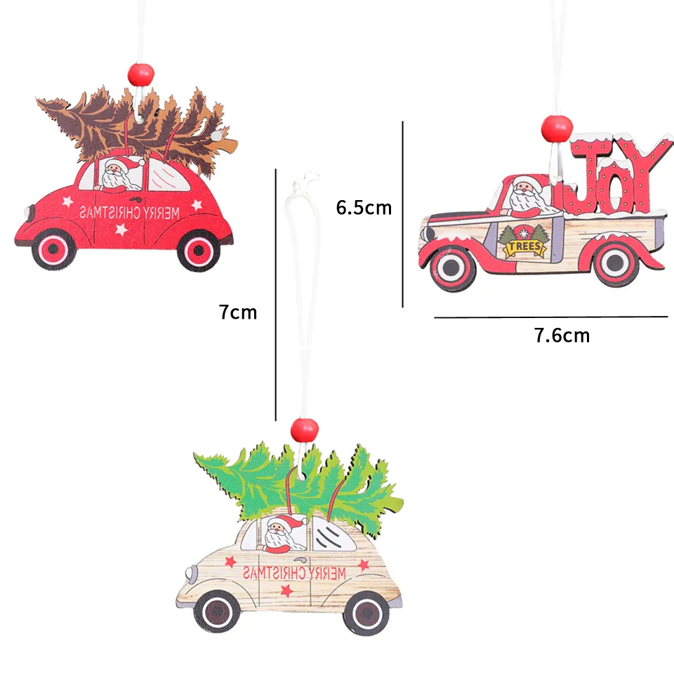 Set Christmas Car Wiselanty Wiszące ozdoby Drzewo Święte drzewa