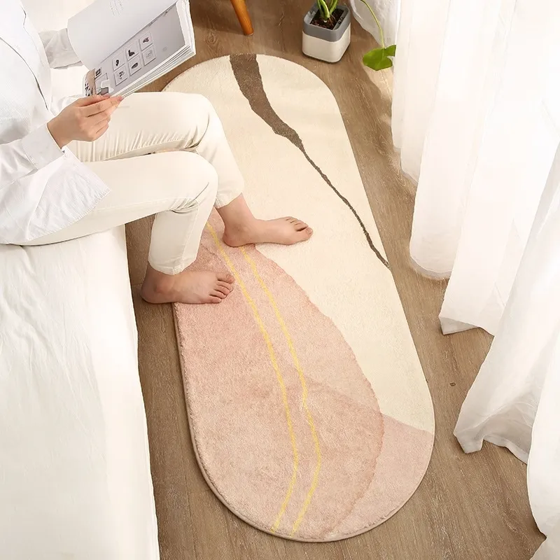 Bedroom Bedside Carpet Soft Comfortable Rugs Modern Living Room Decorative Floor Mat Non-Slip Thick Long Mats Home Decor 220301