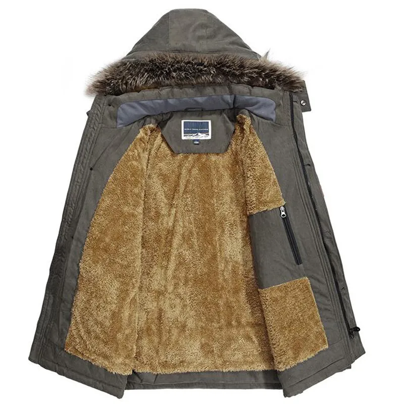 Męskie kurtki zimowe menu men plus size 5xl 6xl bawełniany ciepły płaszcz parka swobodny fur