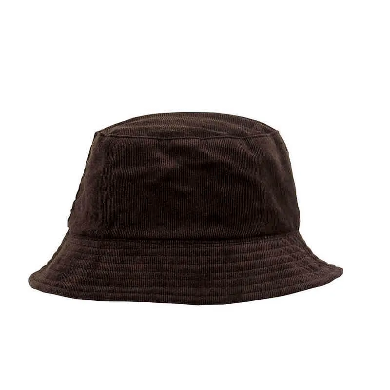 Corduroy Basin z małym brzegiem Podwójny boczny rybak kapelusz, jesień kapelusz, parasolka dla mężczyzn i kobiet zimowy wiadro kapelusz G220311