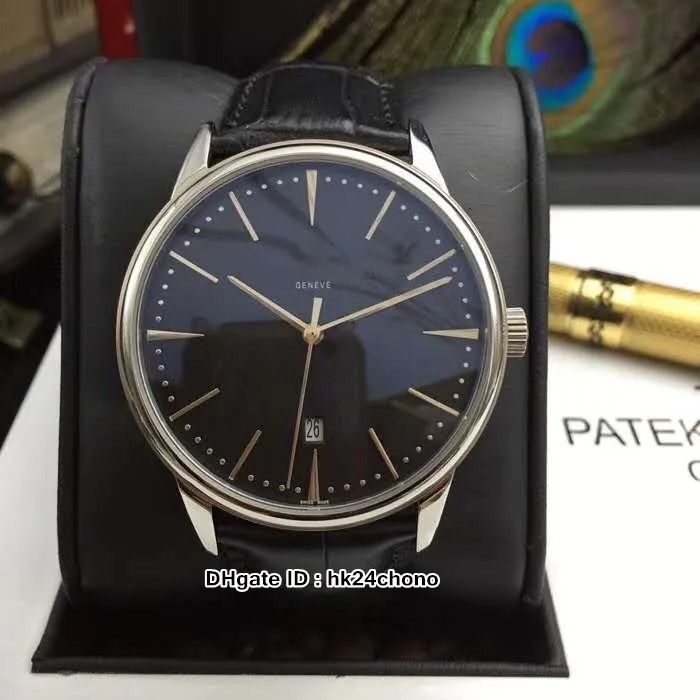 Vendendo NOVO 42mm Patrimony 85180 000G-9230 Mens Relógio Automático Asiático 2824 Movimento Mostrador Branco Gents Sport Relógios Preto Leath3052