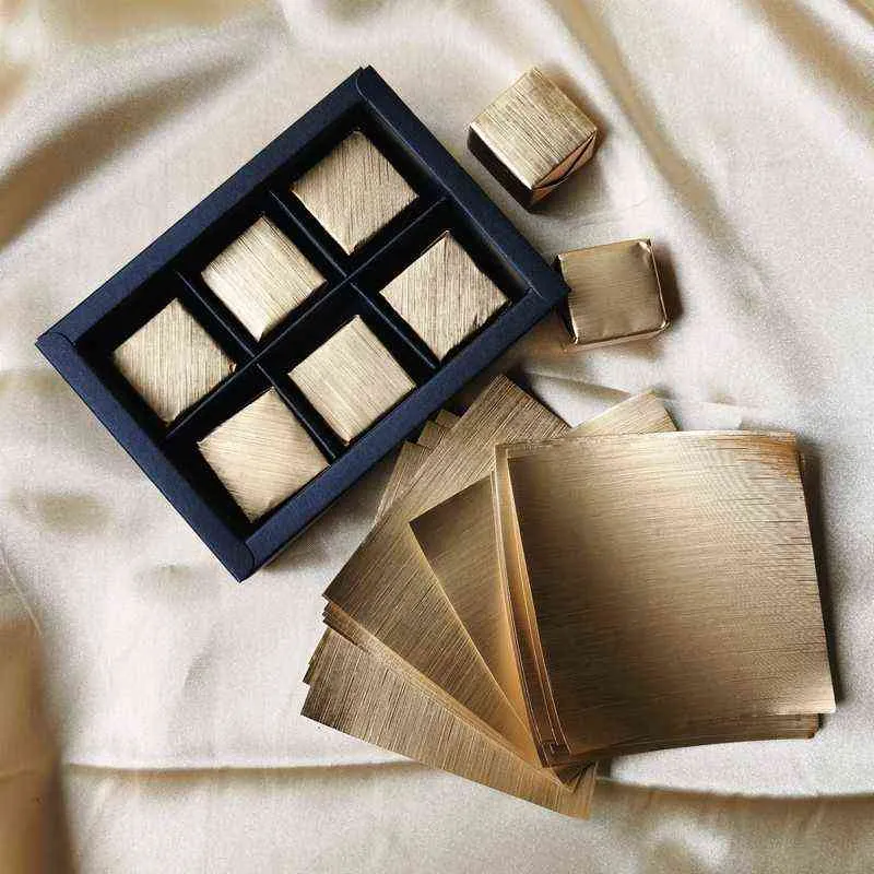 9 x 9 cm geprägte Süßwarenverpackungsfolie mit Papierverpackung für Schokoladenpralinen 500 Stück H1231