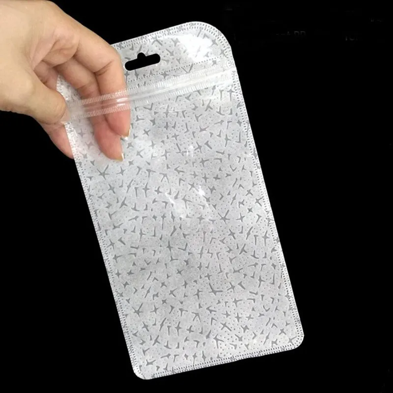 Kein Druck 12*22cm Reißverschluss-Verschluss-Plastikeinzelhandelstasche für Samsung Hauwei-Handy-Fall-Abdeckung weiches Paket-Beutel-Anzeigen-weißer durchsichtiger Beutel