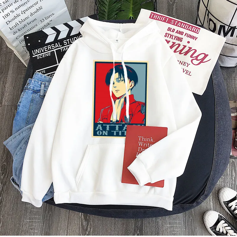 Eren Jaeger Anime Attack na Titan Print Bluzy Bluza Mężczyźni Streetwear Casual Zimowy Ciepły Dres Mężczyzna Oversized Bluzy X1227