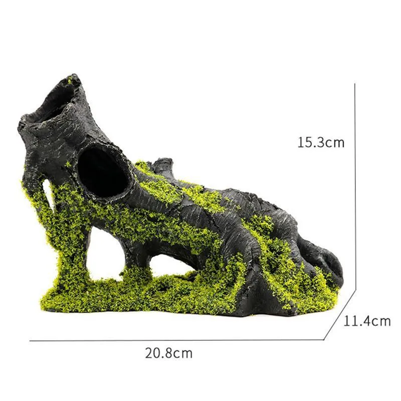 Tree Root Habitat Resin Ornaments Fish Tank Landscape Decor rium HollowOut Hole Crafts Decoration Y200917