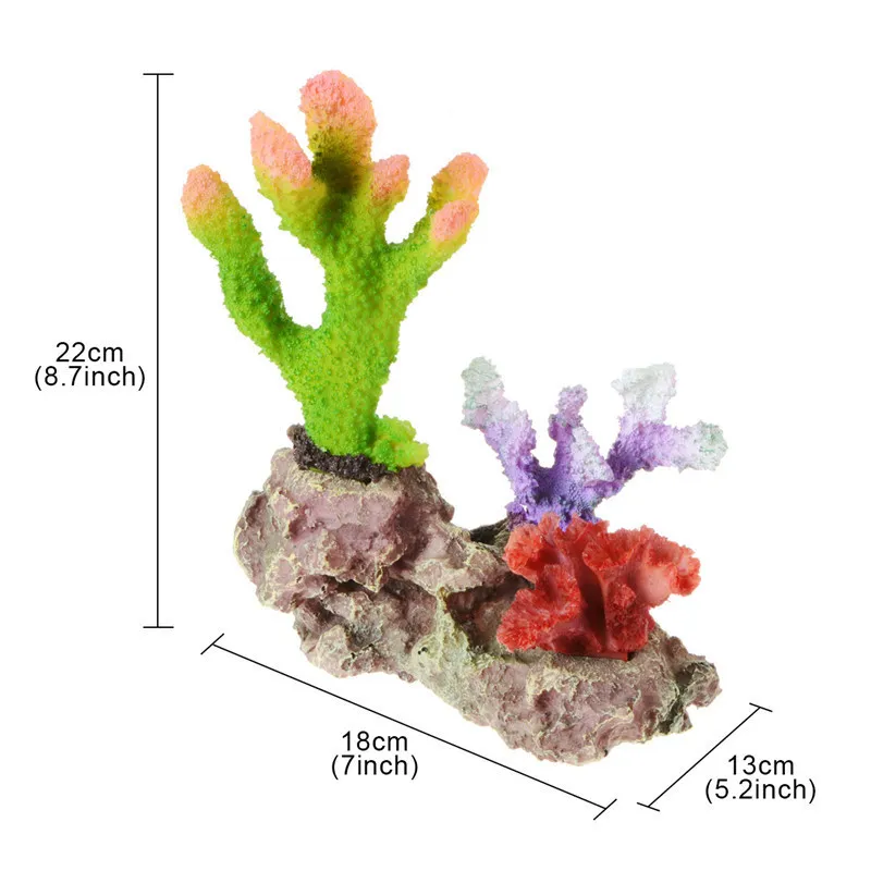 rium Decorazioni Resina Coralli Acquario Grotta Pietra Montagne fai da te ornamenti Pianta artificiale rimovibile Y200917