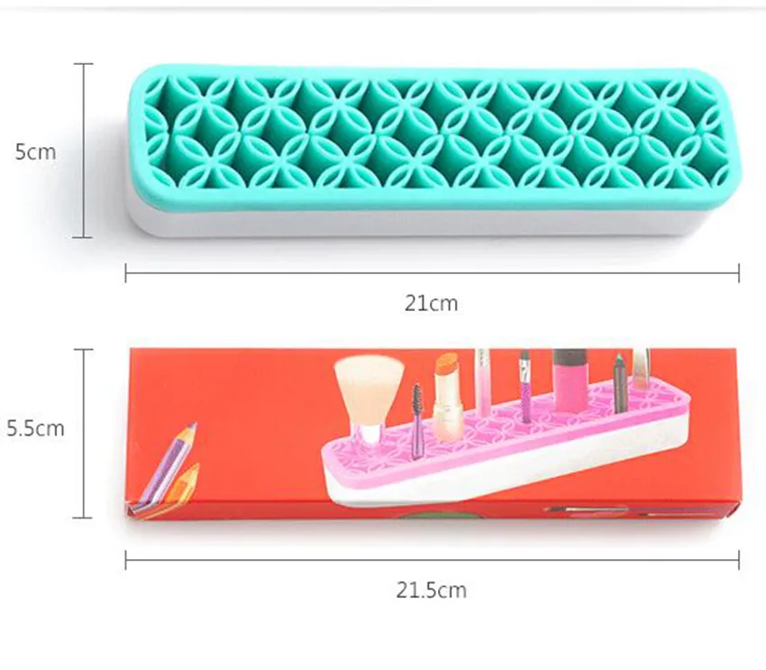 Siliconen Make-up Borstel Opbergdozen Make Borstel Houder Rack Brush Shelf Cosmetica Tool Kit Storage Case Organizer