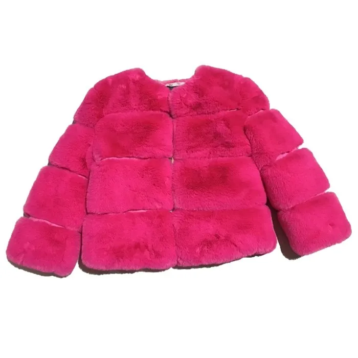 Nouvelles filles hiver manteau de fourrure élégante adolescente fausse fourrure vestes manteaux épais chaud Parkas vêtements d'extérieur 1-10 ans filles vêtements 2010179305513