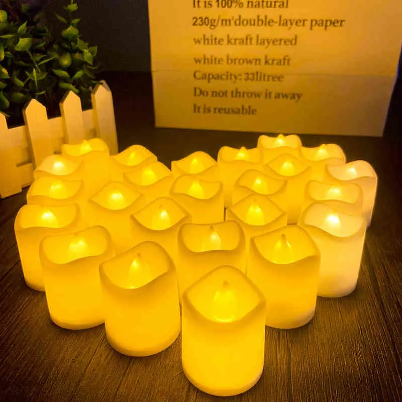 12/Flameless Led Tea Led Tea Led Tealight 가짜 양초 배터리 운영 깜박 거리는 LED 캔들 휴가 웨딩 파티