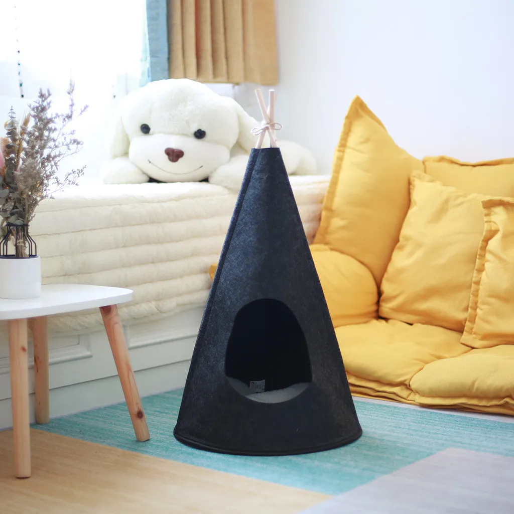 Tenda animali domestici pieghevole Cat Dog House Bed Puppy Teepee Tappetino dormire Cuccia animali portatile lavabile all'aperto @ B30 LJ201225