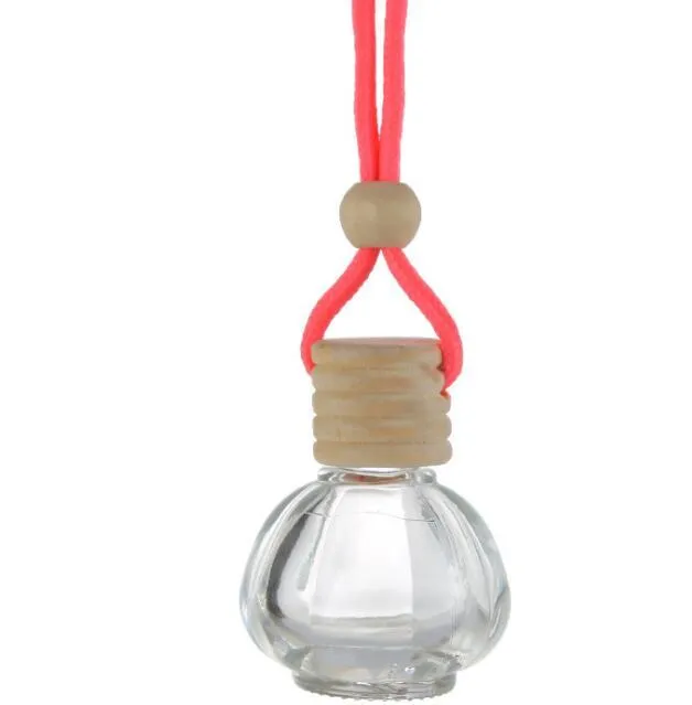 Glas parfymflaska hjärta katt form tom transparent flaskor bil hängande pendent luft fräschare prydnad tom kosmetisk