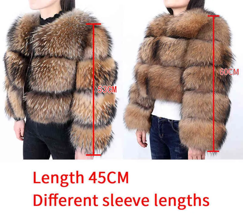 Maomakong Winter Women's Real Phell Coat Natural Raccoon Giacca di alta qualità Numero rotondo War Woman 211220