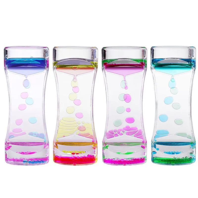 BESTOMZ Singoli Colori Olio Clessidra Liquid Motion Bubble Timer con Pretty Waist Desk Decor Regalo di Compleanno Giocattolo Bambini 201125