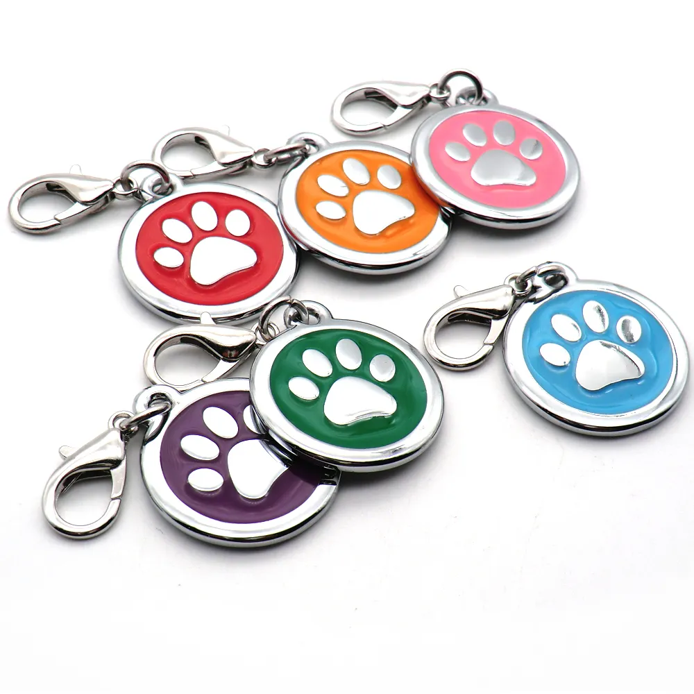 Paw Dog Tag Gepersonaliseerde ID's Huisdieren voor katten en honden Halsbandaccessoires Gegraveerd Tel Geslachtsnaam LJ2011112794349