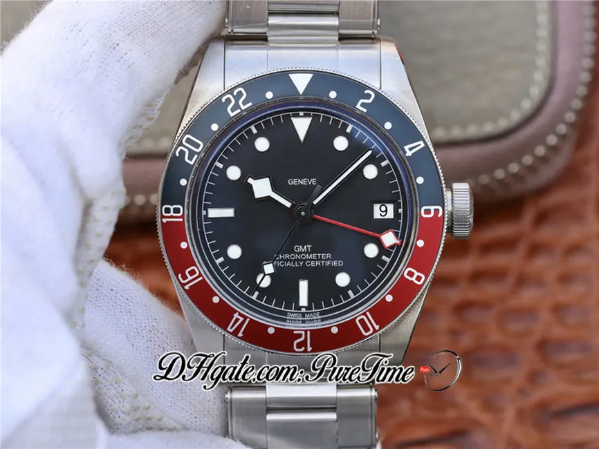 ZF GMT Pepsi 41mm A2836 Automatische heren Bekijk blauw rode bezel zwarte wijzerplaat roestvrijstalen bracelet super editie pttd puretime c02205g