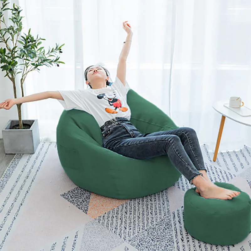 Meijuner Lazy Sofa Cover Housses de chaise solides sans remplissage / Pouf intérieur Pouf Puff Couch Tatami Living Room Furniture Cover 201119