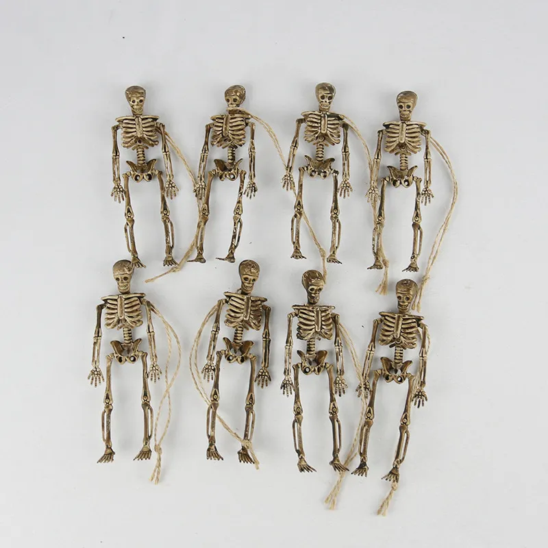 8ps Interessante scheletro Christmas Prop plastica di plastica Lifele Human Bones Figurina la decorazione di Halloween Halloween Y2010062634334