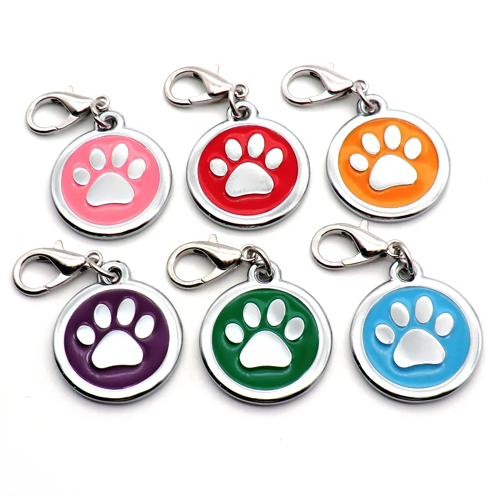 Etiqueta de cachorro de pata ID personalizada para animais de estimação para gatos e cães Coleira Acessórios Gravados Tel Sexo Nome LJ2011119443101