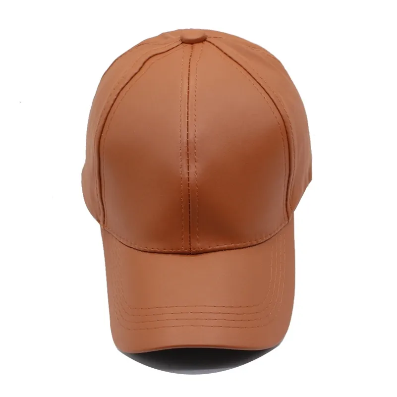 Plain New Cap Women Leather Snapback Casquette Brand Adjustable Bone PU Hats For Men Dad Winter Baseball Caps 201023243A