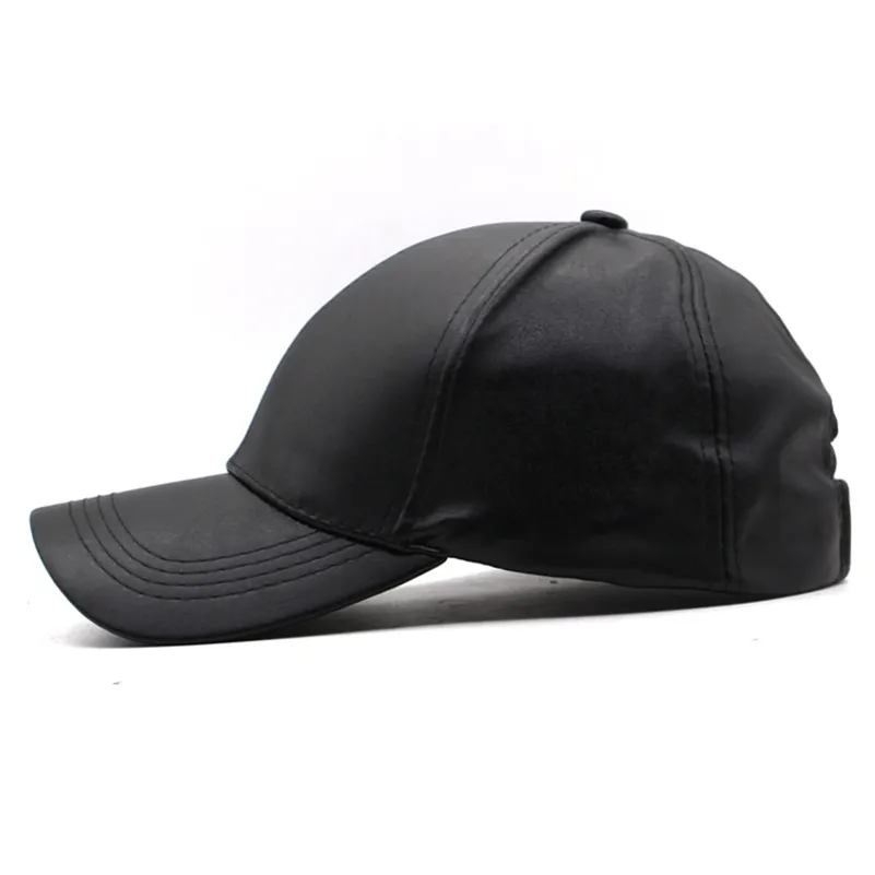 Простая новая кепка, женская кожаная бейсболка Snapback, брендовые регулируемые шапки из искусственной кожи с костями для мужчин, зимние бейсболки для папы 201023243A