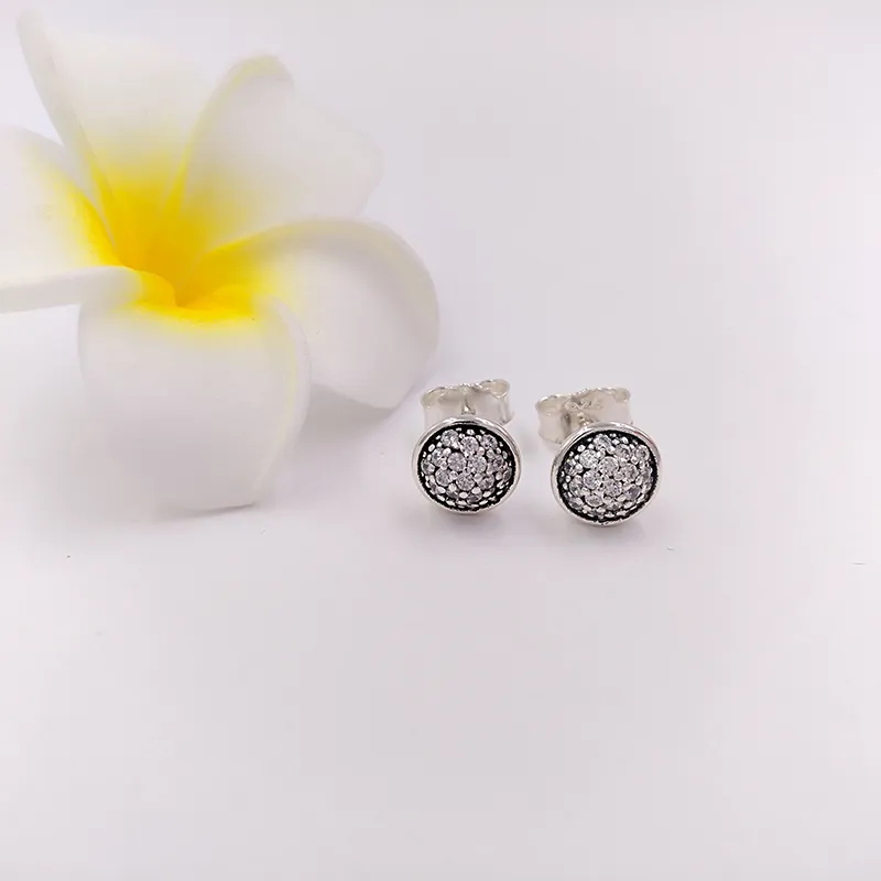 Joyería de diseño caliente Auténtica plata de ley 925 Gotas deslumbrantes Pendiente del perno prisionero Pendientes de Pandora mujeres de lujo regalo de cumpleaños del día de San Valentín