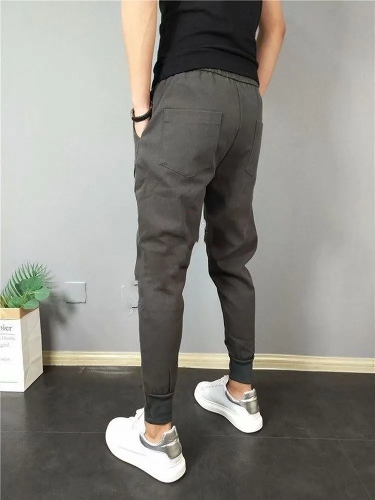 Jesienne mężczyźni spodnie hip hop harem joggery spodnie męskie spodnie męskie ładunki solidne multi-kieszeni spodni dresowe spodnie 201128