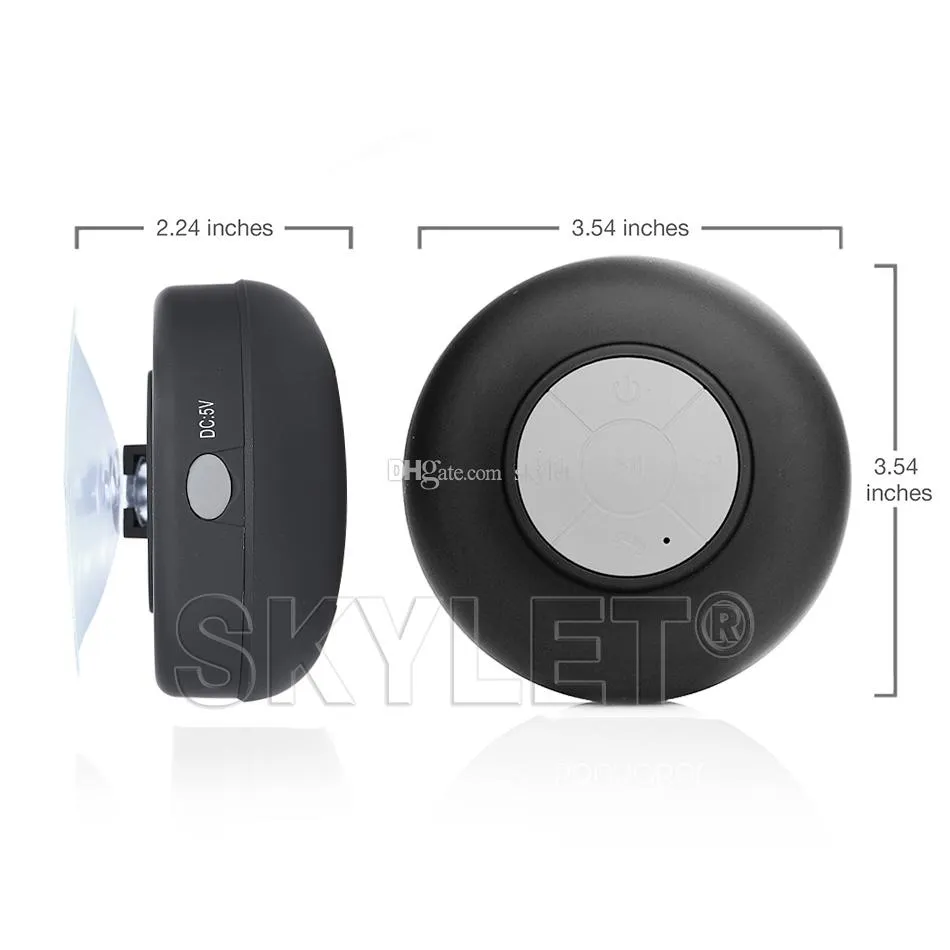 Bluetooth Speaker Waterproof Wireless Shower Handsfree Mic Suction Chuck Speaker Car Speaker Portable mini MP3 Super Bass Call Receive