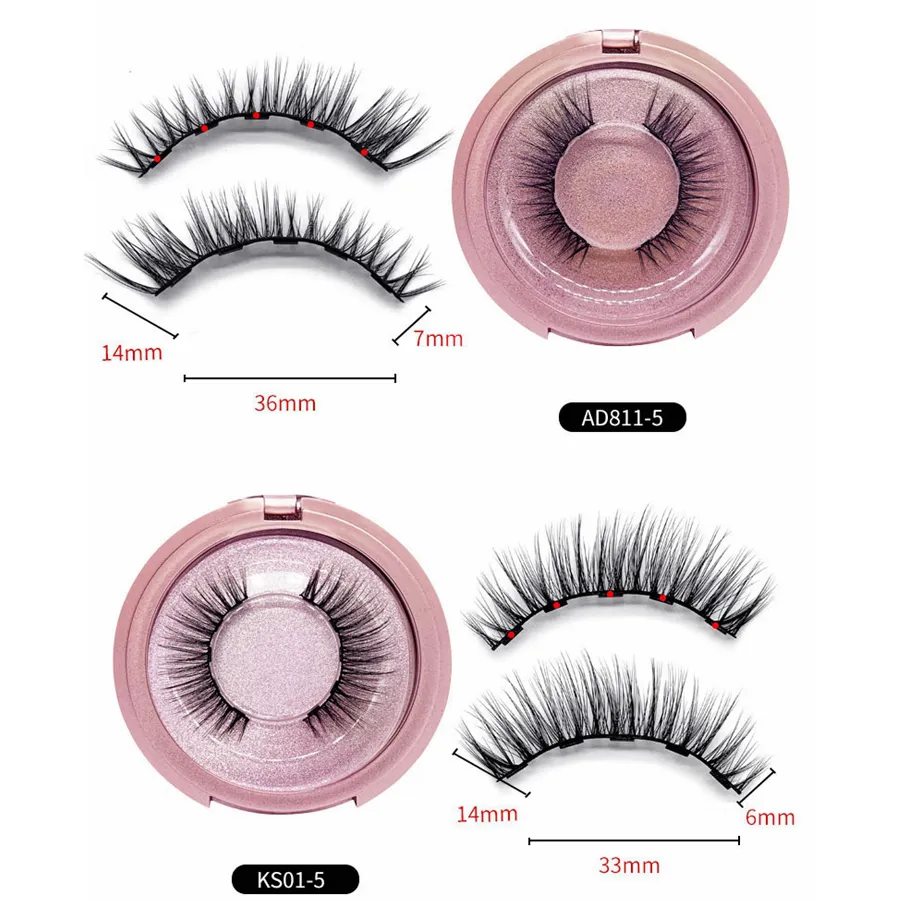 Magnetische 3D Mink Eyelashes Natural False Wimpers Lange Wimper Extension Faux Fake Eye Washing Make-up Tool met doos