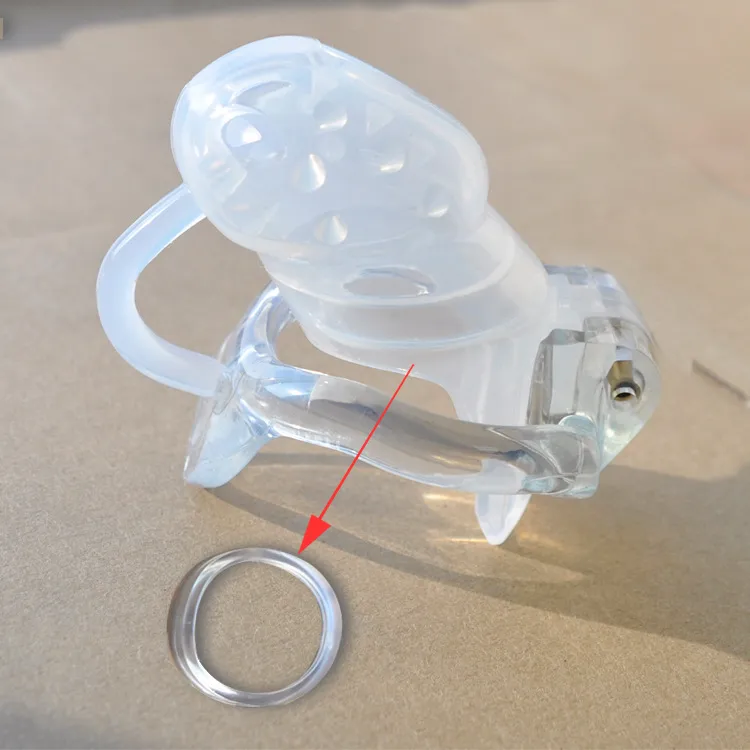V3 Małe męskie urządzenie czystości klatki silikonowe z stałym pierścieniem żywicy penis kutas czystość pasa A3621938850