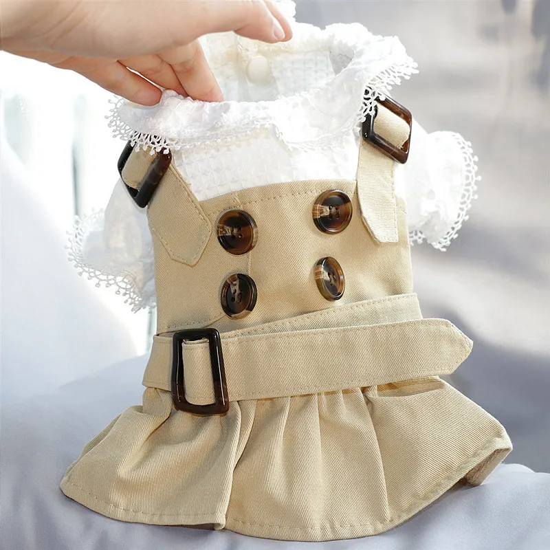 Spirng Summer Dog Clothes stilig Trench Coat Dress Warm för små hundar Dräkter Jacka Puppy Shirt Pets Pets Outfits LJ200923241Y