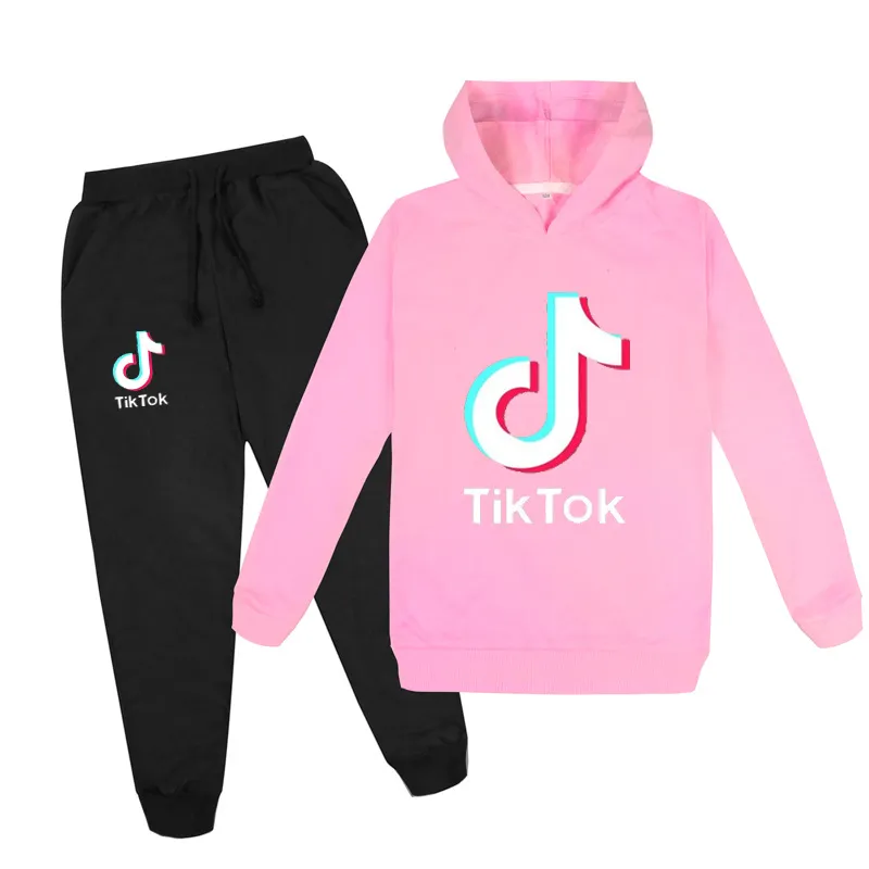 Nieuwe kindertrainingspak, casual kleding, 2-delige set, broek, kostuumprint, Tik Tok, sportpak voor meisje, tiener, sweatshirt met lange mouwen, hoodies2606892