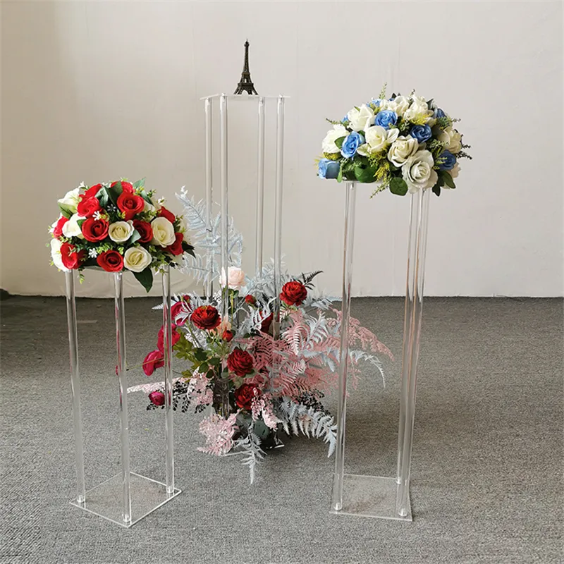 Table Flower Rack 40 60 80 100 CM Tall Acrylic Crystal Wedding Road Le (5)