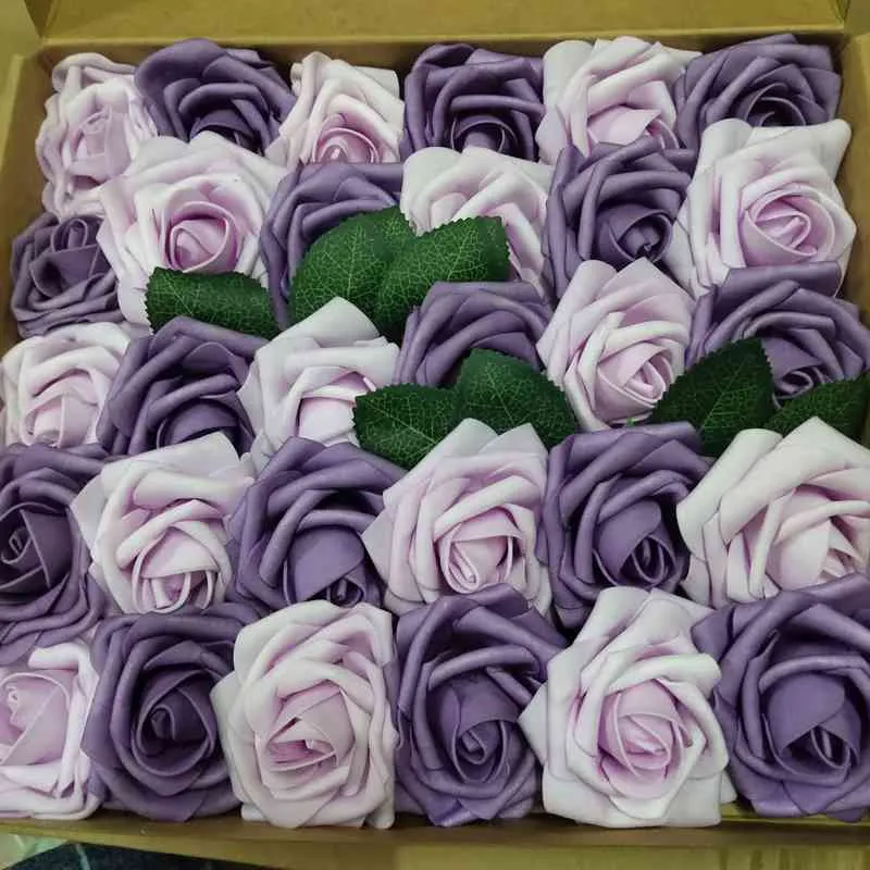 Cadeaux pour femmes Fleurs vert émeraude Rose artificielle 8 cm Fleurs vert chasseur pour Bride039s Bouquet Réception de mariage 6617922