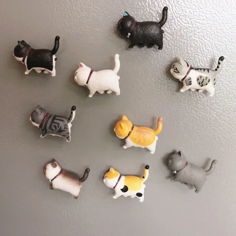 3D Buzdolabı Mıknatıs Buzdolabı Manyetik Kedi Kitty Stickers Güzel Yavru Kedi Sevimli Hayvan Süslemesi