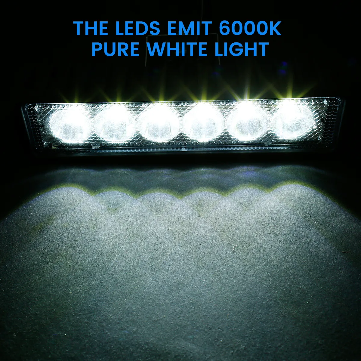 2st 12V bil LED-ljusstång 18W 6000K Superljusstark bil-LED-arbetslampa IP67 Vattentät spotlight Auto Off Road körlampa