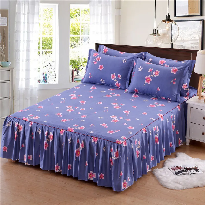 Classic Floral Printed Bed Skirt cover Fitted Sheet Cover Bedspread Non-slip Bedroom Textile Skirt Single Full Queen Size Y20264Y