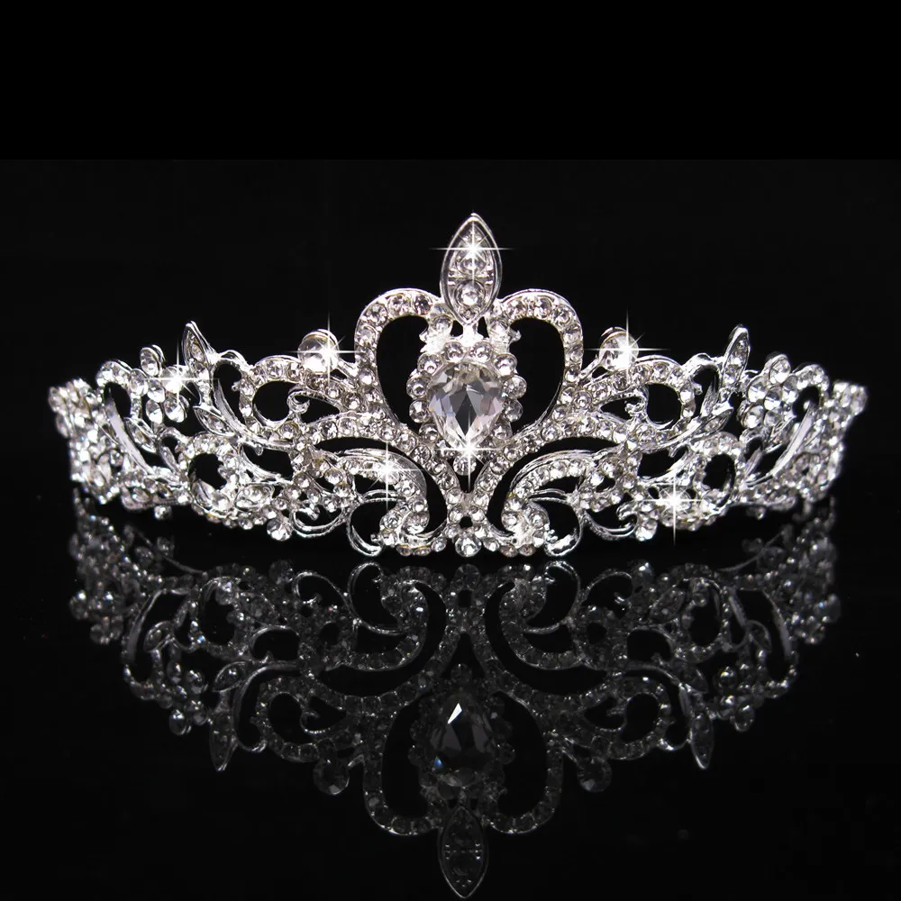 Bridal smycken huvudbonad prinsessen scen tillbehör underbar kristall diamant i lager snabb hög kvalitet278f