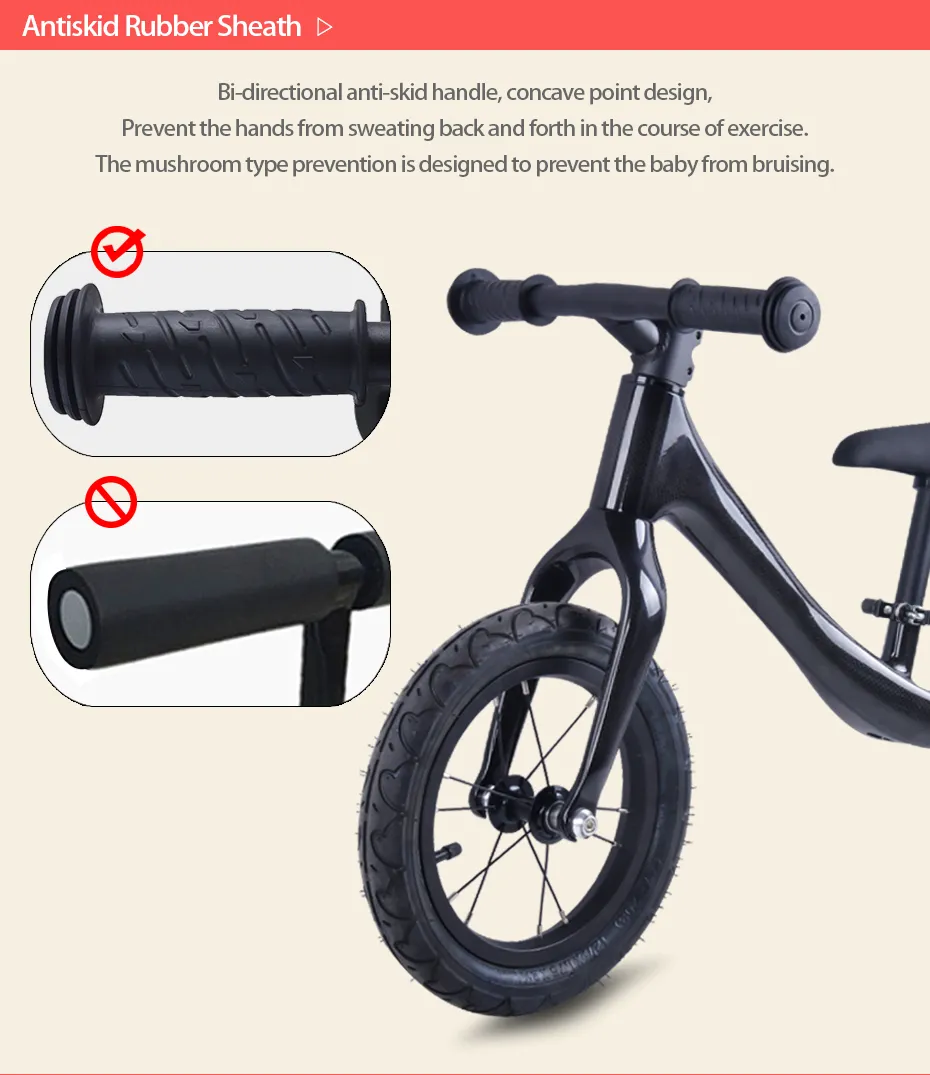 Push Balance Bike Carbon Kids Fiets voor 2 ~ 6 Jaar Oude Kinderen Volledige fiets voor kinderen Koolstoffiets