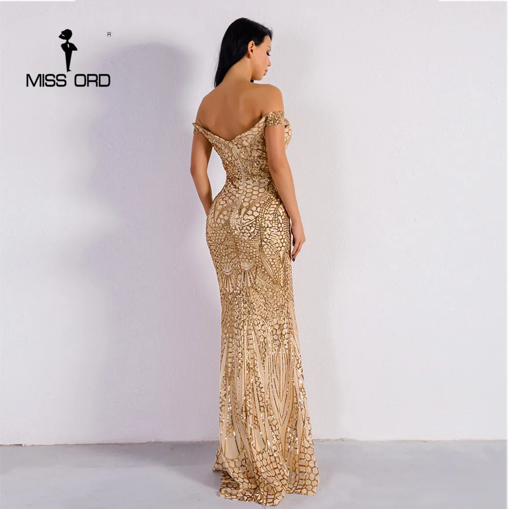Missord 2020 Summer Sexy Bra Party Dress Sequin Maxi Dress Off the Shoulder Bodycon Elegant Wedding Women Dresses FT4912 H1210
