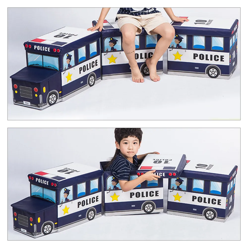 Multifunktions-Bus-Form-Aufbewahrungsbox für Spielzeug, Kinderkleidung, zusammenklappbar, Cartoon-Auto, Spielzeug-Aufbewahrungskorb, Kinder-Aufbewahrungsbehälter, Dropship LJ200812