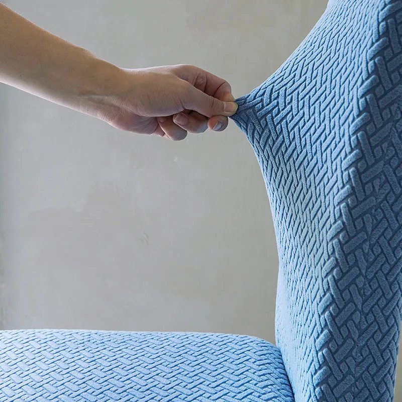Hoge stretch jacquard driedimensionale stoelhoes voor eetkamer keuken thuis dikke hoog-zachte stof covers gemakkelijk wasbaar 220302