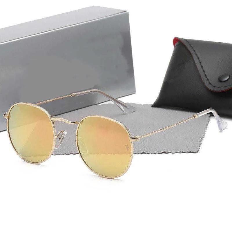 2022 Designer Mens Women voor zonnebrillen Vintage Brand Band UV400 Bans Protection Outdoor Round Sun Glazen met Case266c