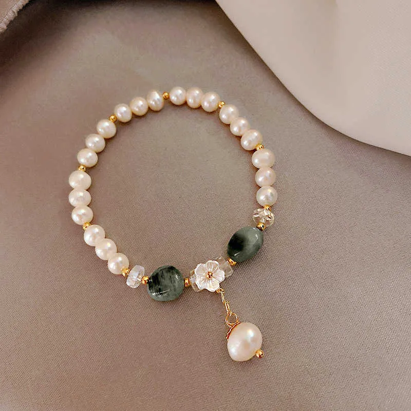 Braccialetto di perle d'acqua dolce naturale le donne Braccialetto di perline di pietra naturale Gioielli barocchi Best Friend Pearl Flower