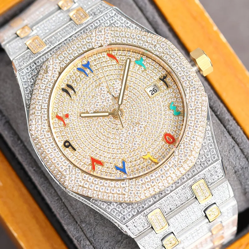 Diamond Watch 40MM Automatic Mechanical Mens Watches For Men WristWatch Stainless Steel Swarovski Fashion WristWatches Montre De L283S