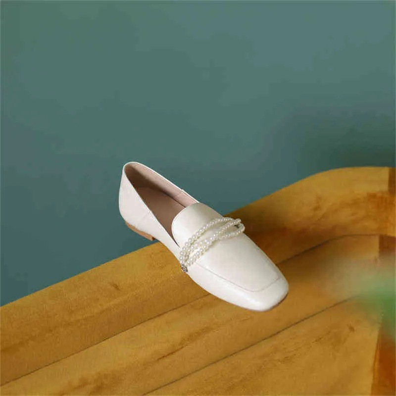 Botas de couro das mulheres sapatos lisos com cadarços e cabeça quadrada primavera outono preto 220209