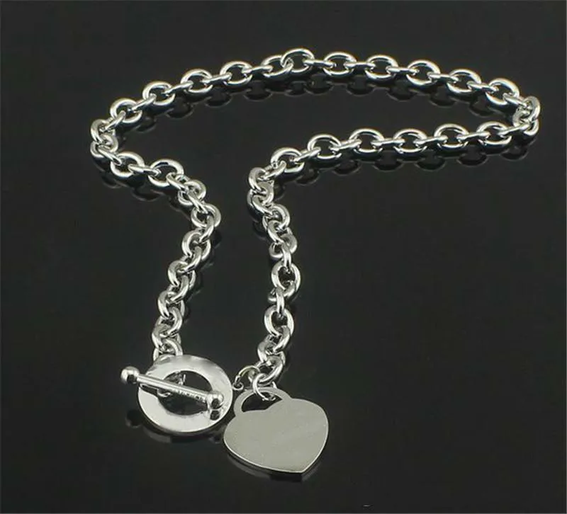 Cadeau de Noël 925 Argent Amour Collier Bracelet Ensemble Déclaration De Mariage Bijoux Coeur Pendentif Colliers Bracelets Ensembles 2 en 1268b